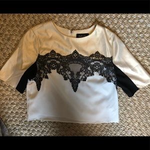 black/white/gold blouse